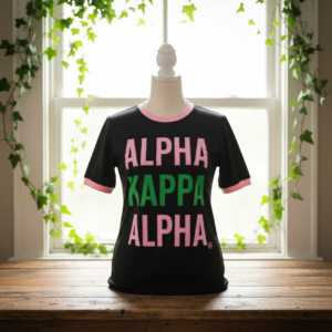 Alpha Kappa Alpha T-Shirt - Black - Pink Trim
