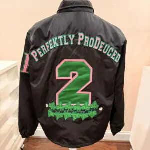 Custom Line Jacket - Back Design - Arm Design. Chapter Name and Line Year